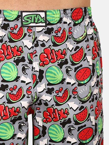 Styx Crveno-sivi donji dio muške pidžame Styx s uzorkom