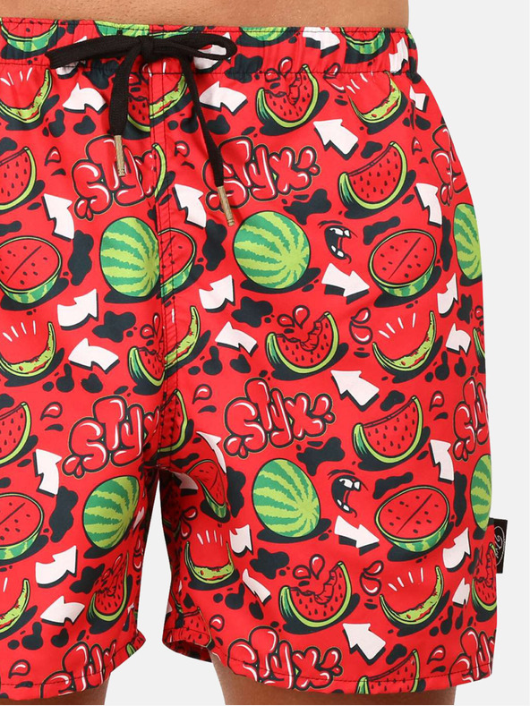 Styx Crveni muški kupaći kostim s uzorkom Styx Melony