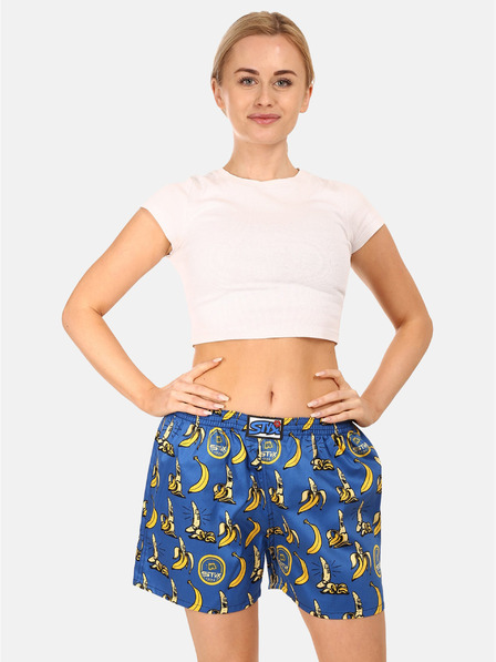 Styx Žuto-plave ženske kratke hlače za spavanje s uzorkom Styx Bananas