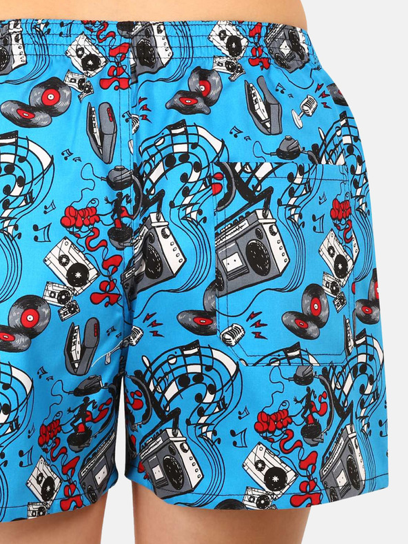 Styx Plave ženske kratke hlače za spavanje s uzorkom Styx Music