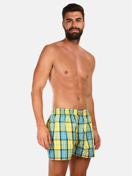 Styx Styx plavo-žute kockaste muške kratke hlače