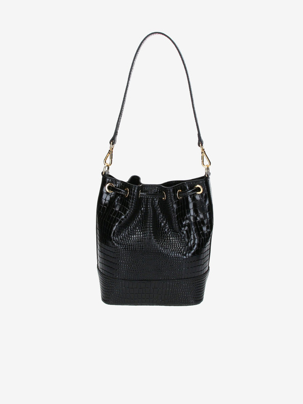 Elega Elega Riches crna ženska kožna torba