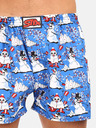 Styx Bijelo-plave muške božićne kratke hlače Styx Christmas snjegovići