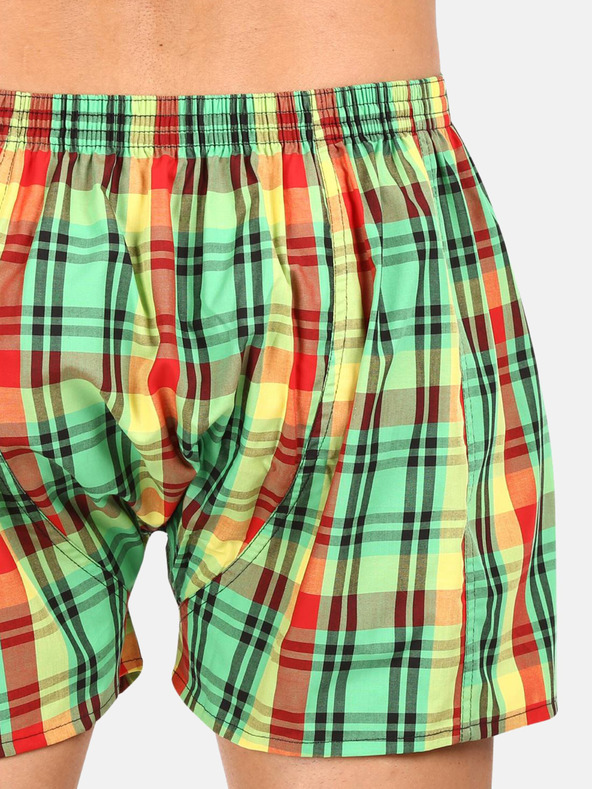 Styx Žuto-zelene muške kratke hlače Styx na kockice