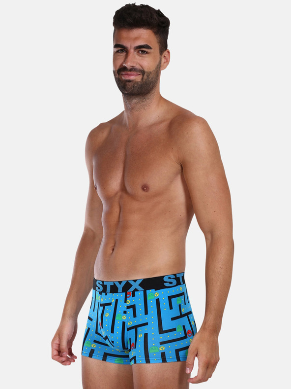 Styx Plave muške bokserice s uzorkom Styx Hra