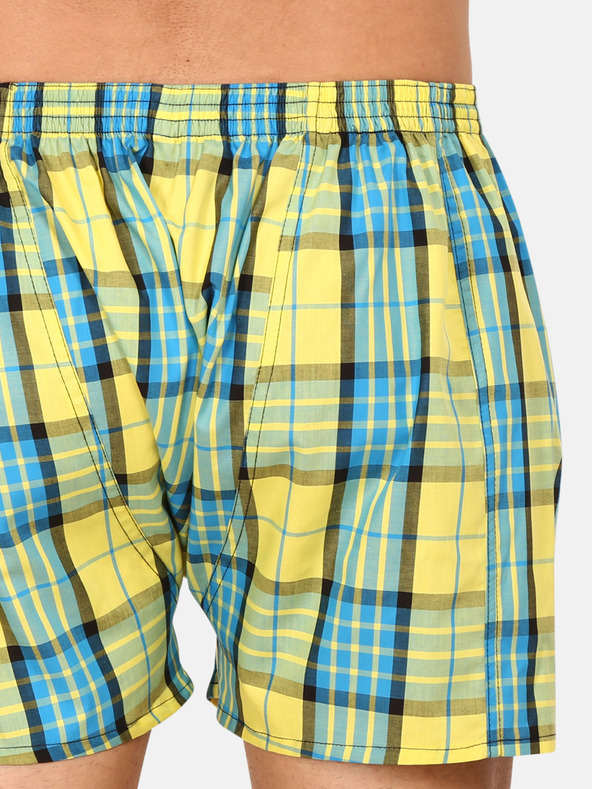 Styx Styx plavo-žute kockaste muške kratke hlače