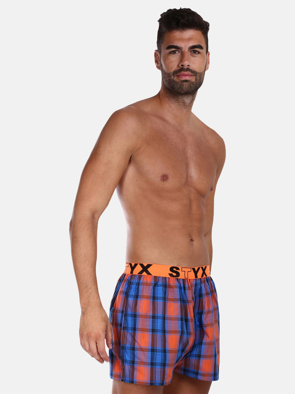 Styx Styx narančasto-plave muške kratke hlače na kockice