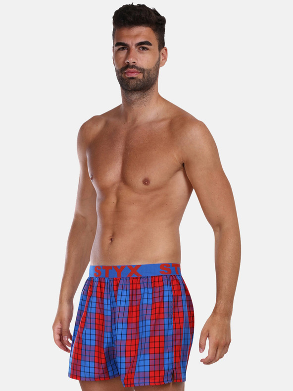 Styx Styx crvene i plave muške kratke hlače na kockice
