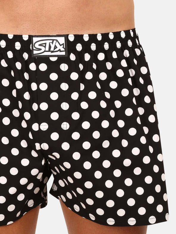 Styx Bijelo-crne muške kratke hlače na točkice Styx Dots