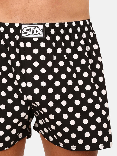 Styx Bijelo-crne muške kratke hlače na točkice Styx Dots