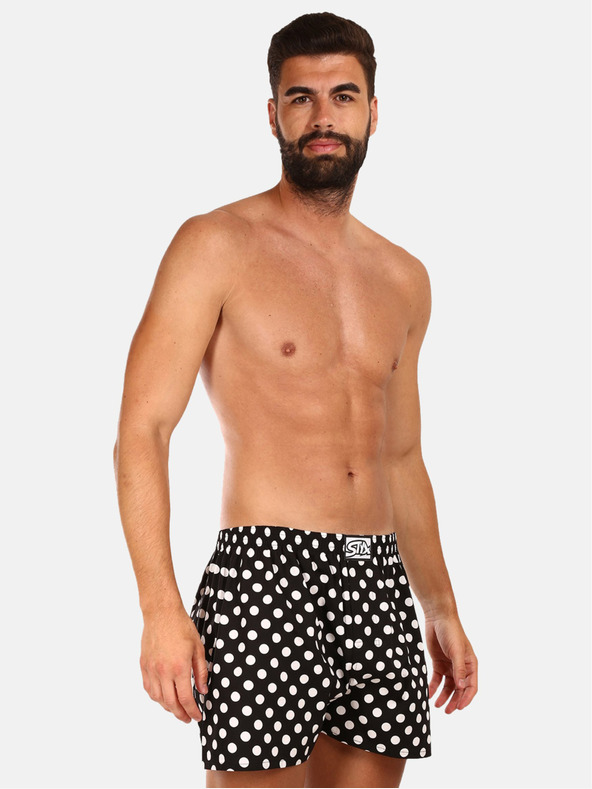 Styx Bijelo-crne muške kratke hlače na točkice Styx Dots