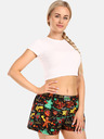 Styx Tirkizno-crne ženske kratke hlače s uzorkom Styx božićni ukrasi