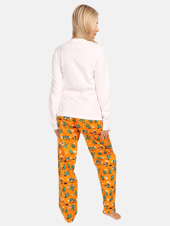 Styx Narančasto-bijela ženska pidžama Styx Kaktusy