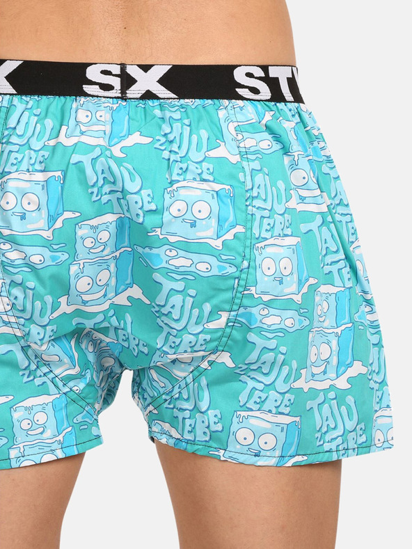 Styx Styx Ice Cubes tirkizne muške gaćice s uzorkom