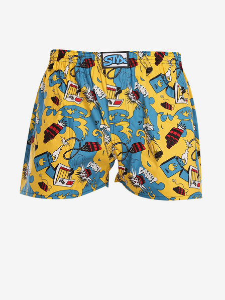Styx Plavo-žute muške kratke hlače Styx art Exploze