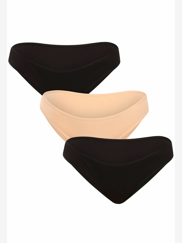 Nedeto Komplet od tri ženske gaćice u crnoj i rozoj boji Nedeto