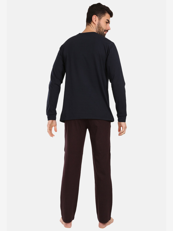 Nedeto Wine-crna muška pamučna pidžama Nedeto