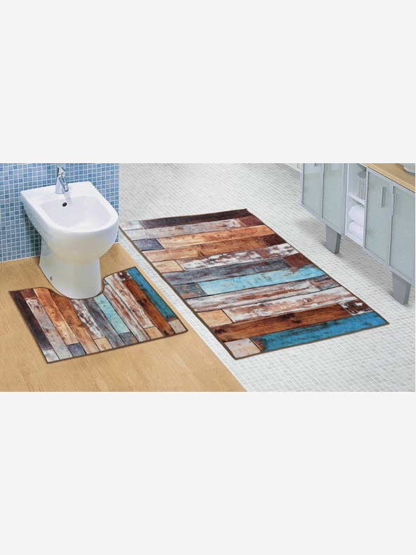 Bellatex Otirač za kupaonicu i WC Drveni pod 3D Bellatex