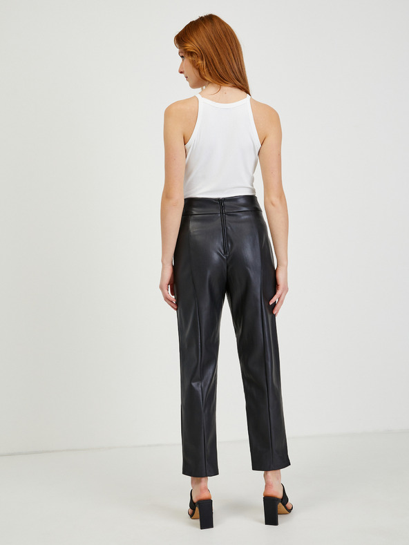 Orsay Crne ženske hlače od umjetne kože ORSAY