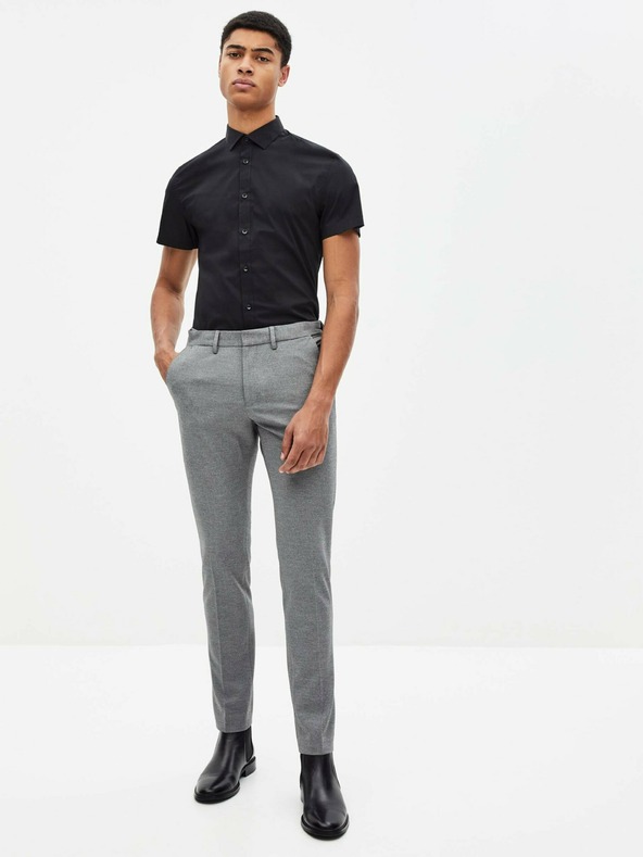 Celio Celio Daslim Crna muška košulja kratkih rukava