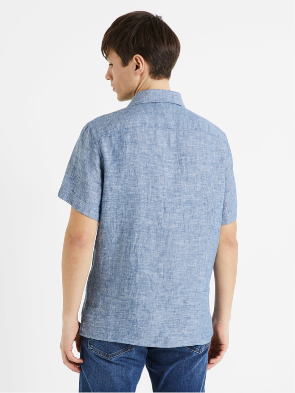 Celio Celio Damralin plava muška lanena košulja