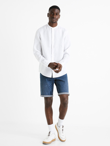 Celio Celio Damaolin bijela muška lanena košulja