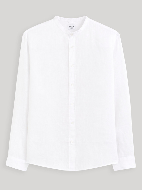 Celio Celio Damaolin bijela muška lanena košulja