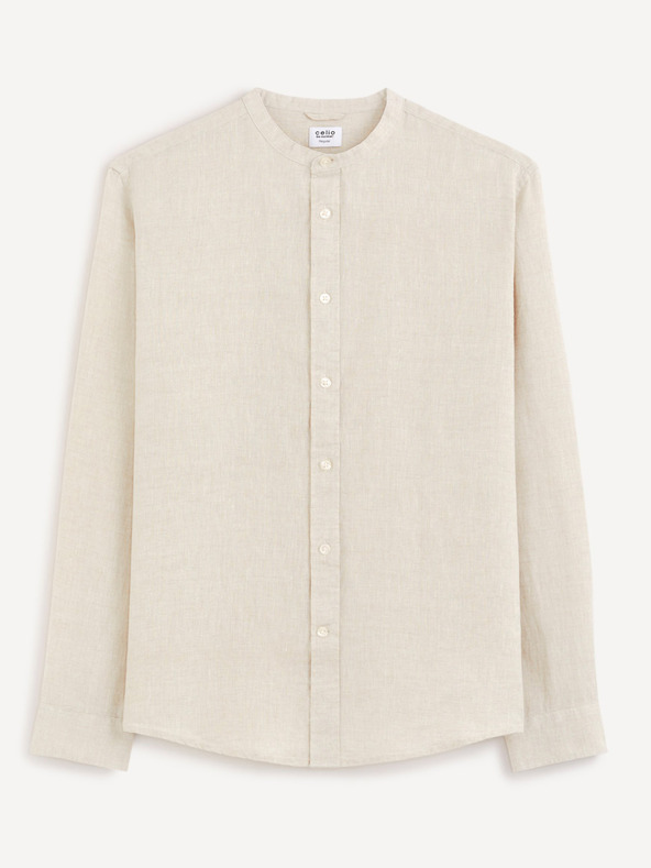 Celio Celio Damaolin bež muška lanena košulja