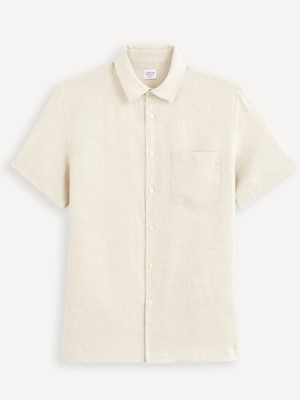 Celio Celio Damarlin krem ​​lanena košulja za muškarce