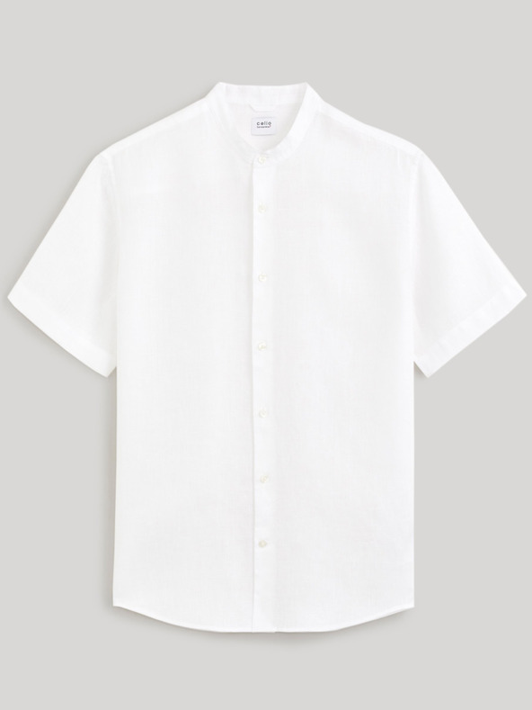 Celio Bijela muška lanena košulja Celio Damopoc