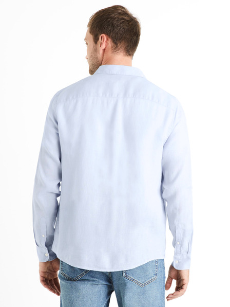 Celio Svijetloplava muška lanena košulja Celio Daflix