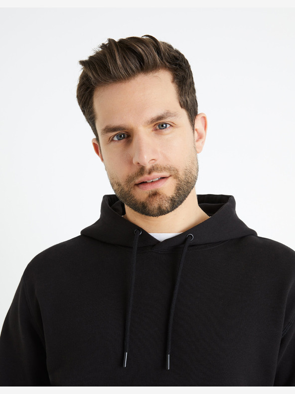 Celio Celio Fesix crna muška majica s kapuljačom
