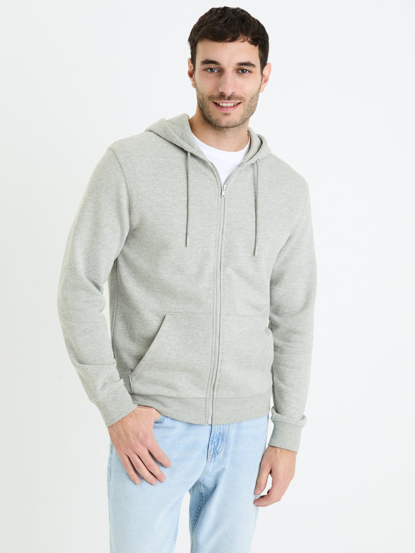 Celio Svijetlo sivi muški base sweatshirt Celio Fethree