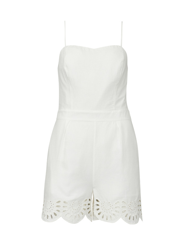 Orsay Bijeli ženski kratki kombinezon ORSAY