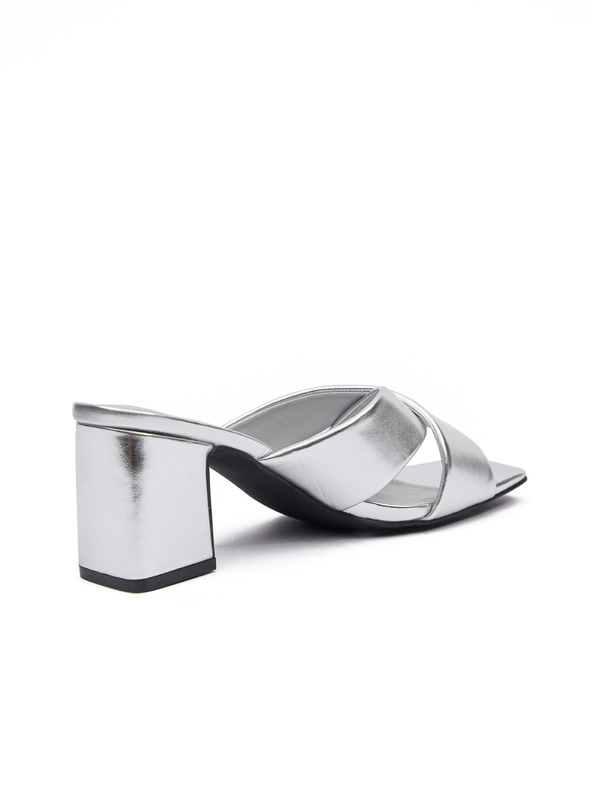 Orsay Srebrne ženske panfofle na petu ORSAY