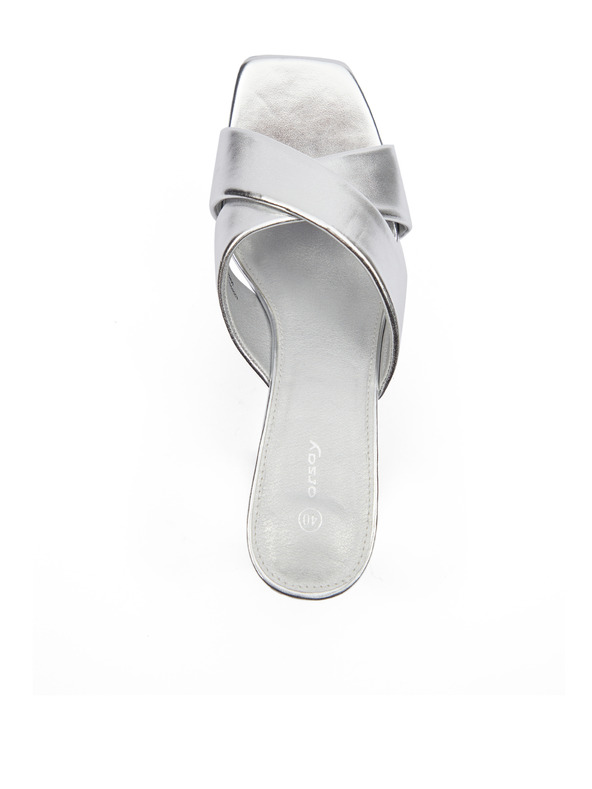 Orsay Srebrne ženske panfofle na petu ORSAY