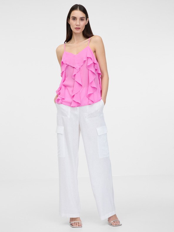 Orsay Bijele ženske široke hlače ORSAY