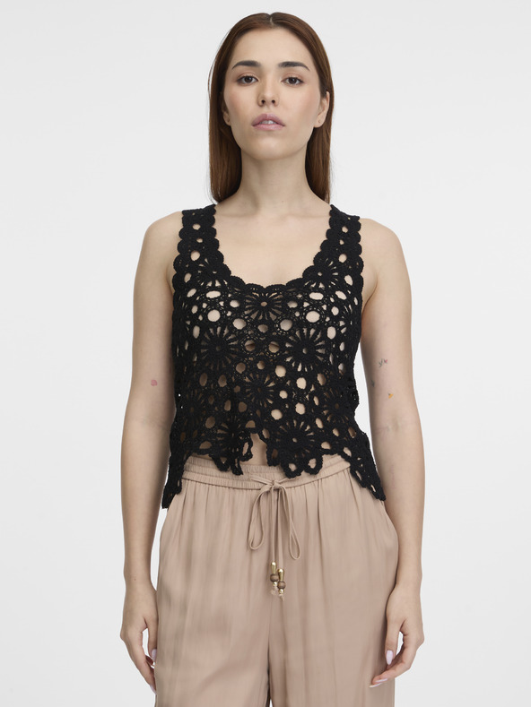 Orsay Crna ženska heklana majica ORSAY