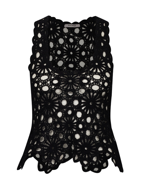 Orsay Crna ženska heklana majica ORSAY