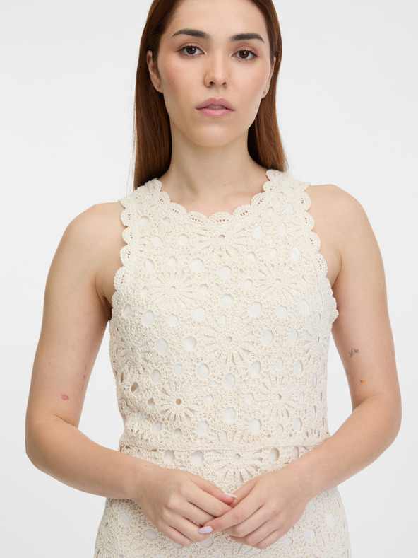 Orsay Krem ženska haljina do koljena ORSAY