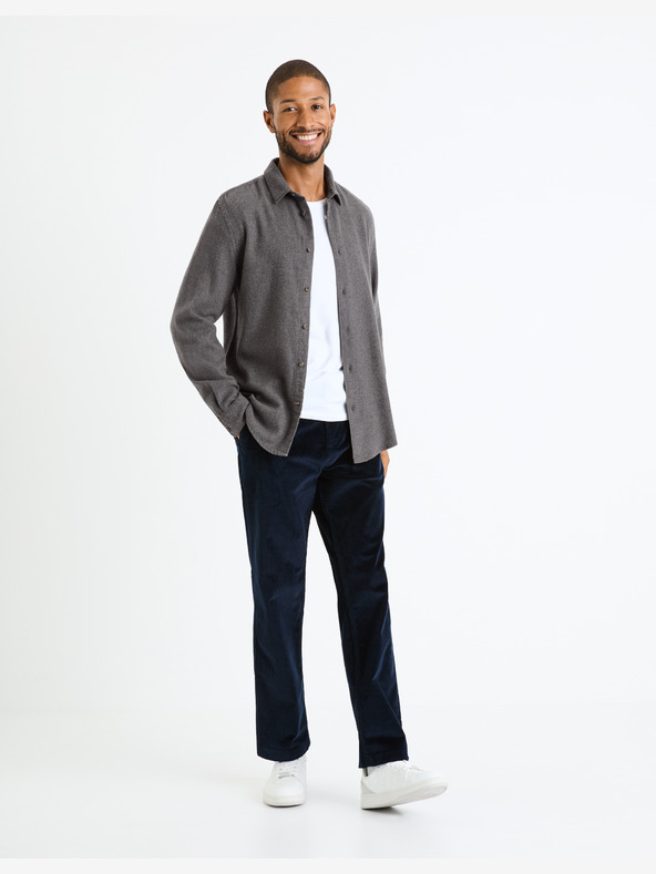 Celio Bijela muška majica dugih rukava Celio Fabeille2 regular