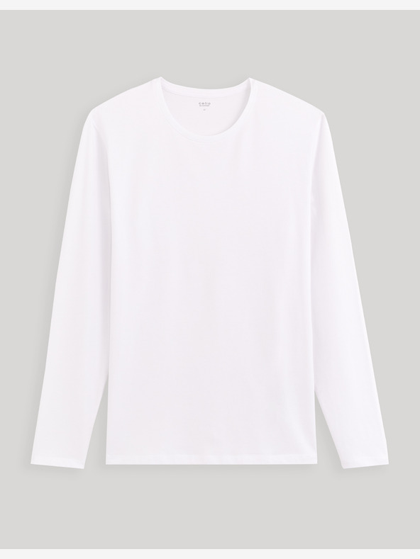 Celio Bijela muška majica dugih rukava Celio Fabeille2 regular