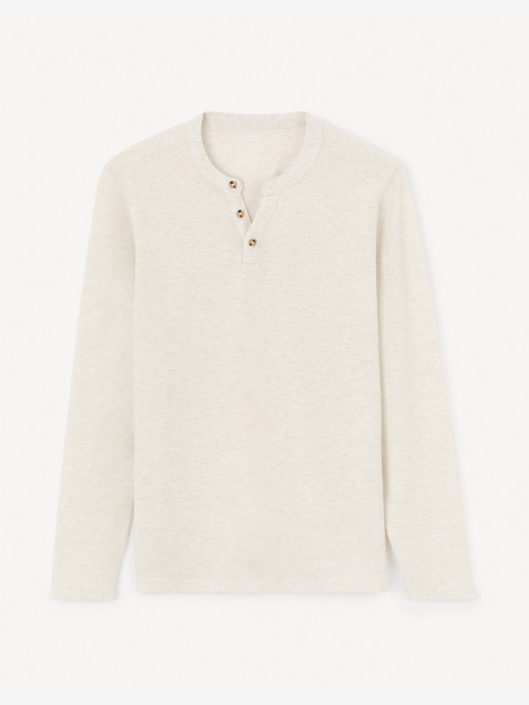 Celio Krem muška majica dugih rukava Celio Fegetiml