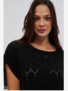 Moodo Crna ženska ažur majica Moodo
