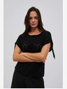 Moodo Crna ženska ažur majica Moodo