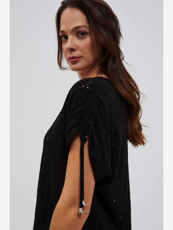 Moodo Crna ženska ažur majica Moodo