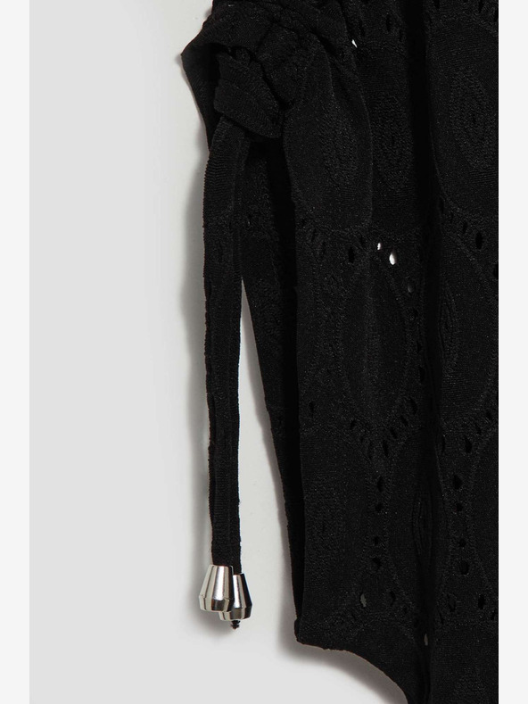 Moodo Crna ženska ažur majica Moodo