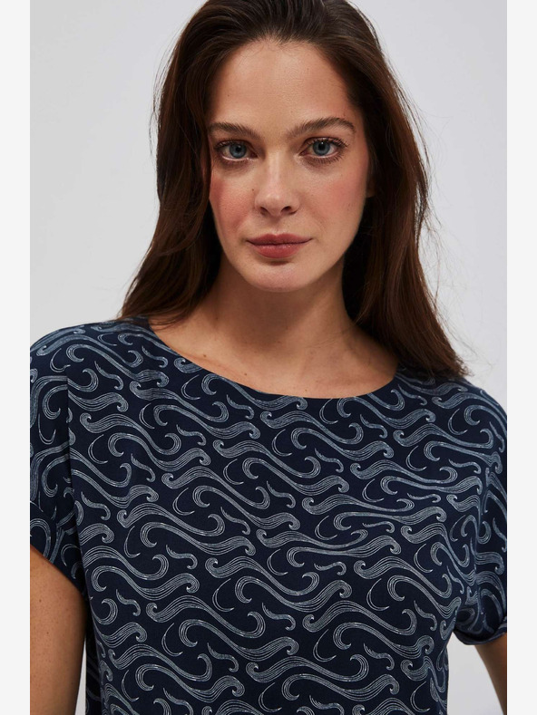 Moodo Moodo tamnoplava majica s uzorkom