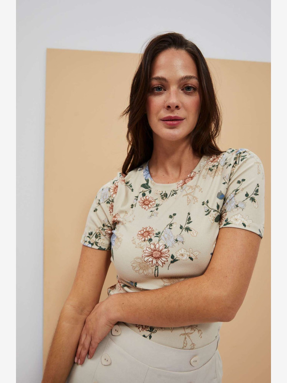 Moodo Bež majica s Moodo printom