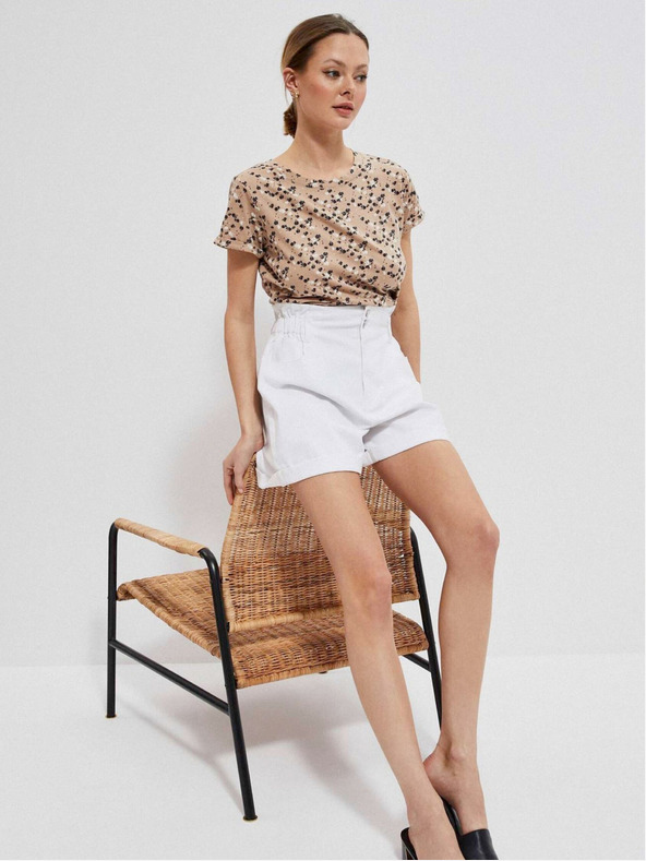 Moodo Bež ženska Moodo majica s uzorkom